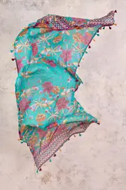 Toucan Tassel Cotton Scarf - Multi