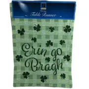 St. Patricks Day Table Runner Shamrocks Erin Go Bragh House Party Decoration New
