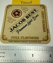 PABST BREWING CO of MILWAUKEE WI, "JACOB BEST PREMIUM LIGHT BEER" COASTER.