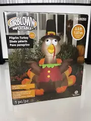 Thanksgiving Pilgrim Turkey Airblown Inflatable Gemmy 3.5 FT