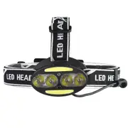 2504B 1900LM 6LED Smart Sensor Cycling Headlight 5 Switch Modes 4xT6+2xCOB LED Red Warning Light