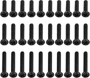 eMagTech 30pcs Round Head Machine Tooth Cross Fixing Screw Installation M1.6 x6mm M1.6 x8mm M1.6 x10mm Compatible with Bachmann 44 45 47 37 55 57 66 70 Black