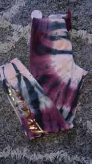Girls justice cozy joggers size 10 tye dye metallic gymnast graphics