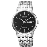 在飛比找旋轉拍賣優惠-CITIZEN 星辰 光動能簡約新時代不鏽鋼腕錶-黑x銀/3