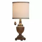 Stylecraft Home Collection Kerala Table Lamp, Brown, White Hardback Fabric Shade