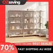 5 Layer Storage Shelves Adjustable Silver 90x40x180 Sturdy Racks 4173