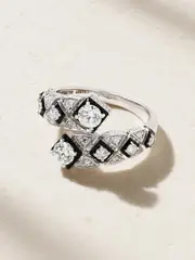 [Kamyen] Kamyen - Infinity 18-karat White Gold, Diamond And Enamel Ring - Silver - 6 6 Silver