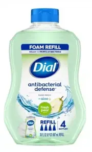 Dial Antibacterial Defense Foam Hand Wash + Aloe Refill, Fresh Pear, 30 Fl. Oz.