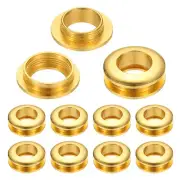 10mm(2/5 Inch) Brass Hole Eyelets, 10 Pcs Arc Surface Grommets, Gold Tone