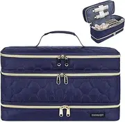 [ZRRAJOY] Double Layer Storage Case For Shark Flexstyle, Travel Carrying Case For Shark 430/440 Flexstyle, Organizer Bag For Shark Flexstyle/Dyson Airwrap Styler Attachments, Dark Blue, Travel Case