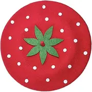 [QIEIEI] Beret Unisex Strawberry Berets Cabbie Hat Painter Hat Berets Baker Boy Hat for Street Strolling Kids Flat Hats Photo Props