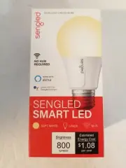 Senglet 2700K 60W Smart Wi-Fi LED Soft White A19 Light Bulb @NEW@