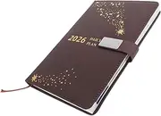 COMPUKAS Business Notes Work Books: 2026 A5 Pu Journal Planner Notebook with Monthly Index Diary Books for Daily Appointments Use