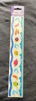 Sandylion Beach Borders Fish Waves Water Ocean Sea SeaShells Scrapbook Stickers