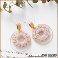 在飛比找momo購物網優惠-【Akiko Sakai】日系毛線手工編織造型耳環(生日 送