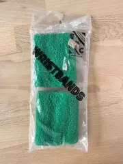Vintage 80s SMC Sweat Wristbands GREEN Cotton Blend USA NOS Retro Exercise Set