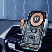 15W Fast Wireless Charging Car Charger Mount Automatic Clamping Car Phone Holder