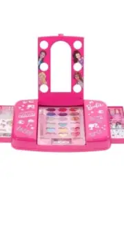Townley Girl Barbie Beauty Vanity Set with Light-Up Mirror | Includes Lip Gloss