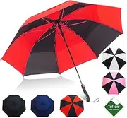 Vented Double Canopy with Triple Layered Reinforced Fiberglass Ribs and Coating, Auto Open (Color : Black+White)