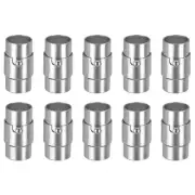 Leather Cord End Clasp, 10Pcs 8mm Hole Leather Clasps Jewelry Making, Silver