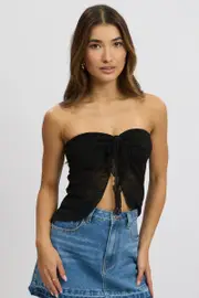 Black Bandeau Top Lace - Size 12M, Women's Bandeau