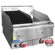 GasMax Gasmax Benchtop Lpg Gas Combo 1/2 Char & 1/2 Griddle - Benchtop Grill...