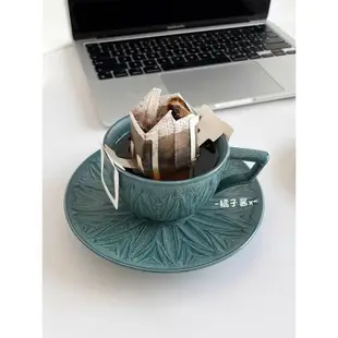 橘子醬x 復古陶瓷精致咖啡杯 小眾設計咖啡杯碟套裝下午茶馬克杯