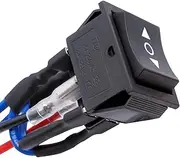TWTADE Momentary Polarity Reverse Switch DC 12V 10A Motor Control 6 Pin 3 Position (ON)-Off-(ON) AC 110V-220V Black Boat Rocker Toggle Switch With Wire KCD2-223-JT