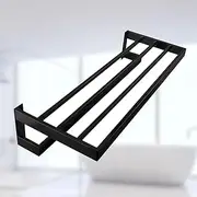 ACA International Aesthetic 2 Layers Double Towel Bar for Wall Mount, 600mm Towel Holder Rack Space Saving, Stylish Minimal Rail to Modern Bathroom Decor Stainless Steel (Matt Black)