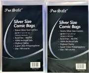 1000 Comic Bags with Flap, Silver Age Size, Comics Books Protection Sleeves