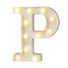 (Letter P)Plastic White Letter Light Decorative Lamp Warm White Light 2*Aa CT