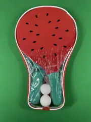 SunnyLife Strawberry Beach Paddles, Bats, Balls Block Party NWT
