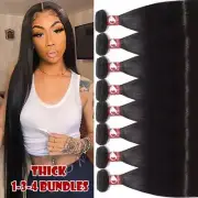 Brazilian Virgin Human Hair Extensions Weave Weft Straight/Wavy 1-4bundles THICK