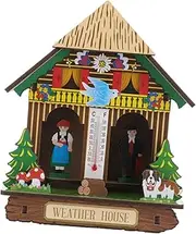 Toddmomy 1Pc Weather House Thermometer and Hygrometer Durable Wall Hanging Indoor Temperature Gauge Accurate Humidity Monitor for Home Easy to Use Random