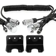 Elinz Metal Mounting Bracket + Heavy Duty Trailer Cable Coil and 4PIN Connectors 1 AV Input