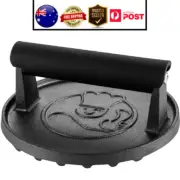 Cast Iron Smash Burger Press Heavy Duty Hamburger Press + Heat Resistant Handle