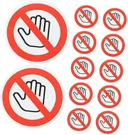 15pcs Don't Touch Warning Label Stickers Self Adhesive Safety Sign Decals for Laptop Car Wall Factory Warehouse