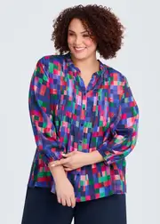 [TS] Taking Shape Natural Bridie Tunic Size 24 in Print, Viscose - Plus Size Women's Clothing Print