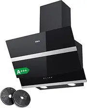 CIARRA CBCB6736N Class A++ 650m³/h Touch Control Angled Cooker Hood 60cm with Carbon Filters Recirculating & Ducting LED Lights Wall Mounted Range Hood 600mm Kitchen Extractor Fan