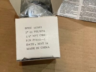 Ametek Pressure Gauge 2", 60psi, 1/4npt CBM, #P78164, NEW!!! in Box.