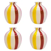 4x Urban Halycon Flower Vase Ceramic Pink Red 10cm Decorative Shelf Home Decor