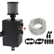2L Oil Catch Can Reservoir Tank Breather Filter Baffled + 10AN Fuel Line Kit (for: Honda)