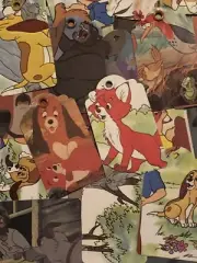 SET OF 25 VINTAGE Disney’s The Fox & The Hound Bday GIFT/Name Tags HANDMADE