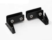 Folding Butt Hinges,2PCS Glass Door Hinge Without Hole Stainless Steel Cabinet Cupboard Glass Clamps Clip No Drilling Double Side(Color:for 5-8mm) (Color : Rotating Shaft) (Color : Black Rotating Sha