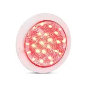 LED Autolamps Red Round Stop Tail Light Clear Lens 21 LED Lamp 12 Volt Bulk