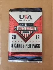 2019 PANINI STARS & STRIPES USA BASEBALL HOBBY PACK FACTORY SEALED 1 AUTO OR MEM