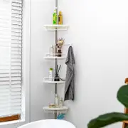 Stainless Steel Shower Caddy Storage Plastic Shelves 4-tier Bathroom Storage Organizer Set 3.2 Metre