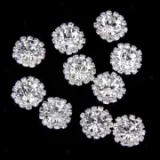 10x Rhinestone Button Flatback Button DIY Crafts Ornament Bag Decor 15mm
