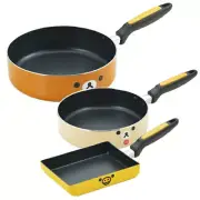 Tamahashi Rilakkuma Frying Pan 3 Piece Set Induction Compatible Aluminum