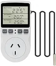 Digital Temperature Controller Thermostat Outlet Plug 240V with Sensor Probe, LCD Temperature Control Switch Timer for Greenhouse Fermentation